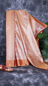 Rich Gold and Silver Leaf Zari Pure Kanchipuram Tissue Silk Saree
